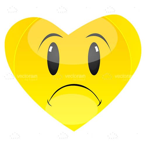 Illustrated Sad Yellow Heart